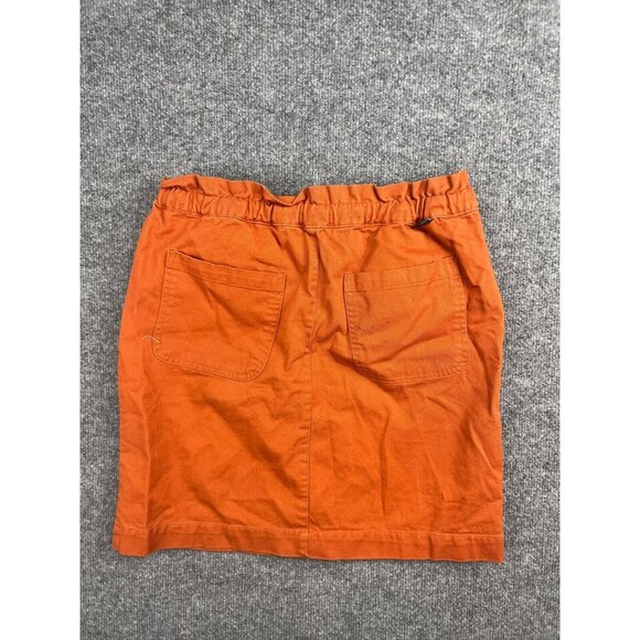 Toad & Co Skirt Women's Small Orange Button Up Drawstring Pockets Straight - Picture 6 of 8